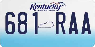 KY license plate 681RAA