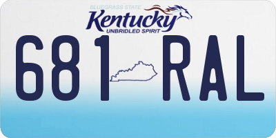 KY license plate 681RAL