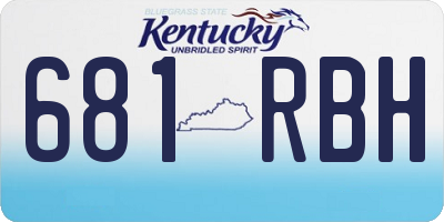 KY license plate 681RBH