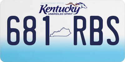 KY license plate 681RBS