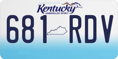 KY license plate 681RDV