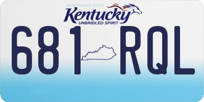KY license plate 681RQL