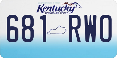 KY license plate 681RWO