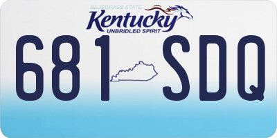 KY license plate 681SDQ