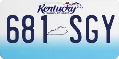 KY license plate 681SGY