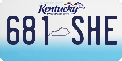 KY license plate 681SHE