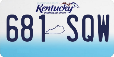 KY license plate 681SQW