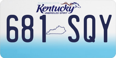 KY license plate 681SQY
