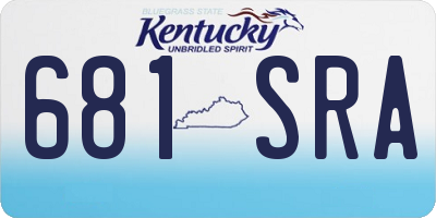 KY license plate 681SRA