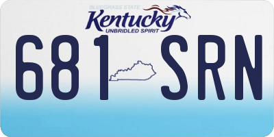 KY license plate 681SRN