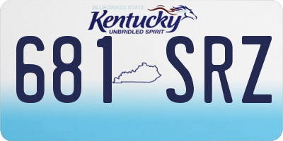 KY license plate 681SRZ