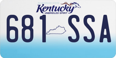 KY license plate 681SSA