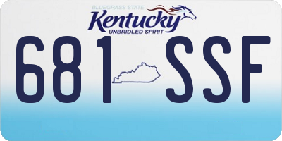 KY license plate 681SSF