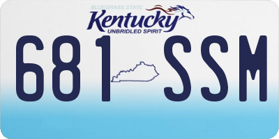 KY license plate 681SSM