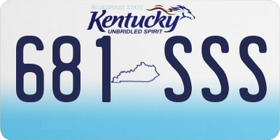 KY license plate 681SSS