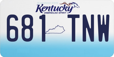 KY license plate 681TNW