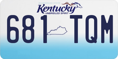 KY license plate 681TQM