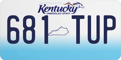KY license plate 681TUP