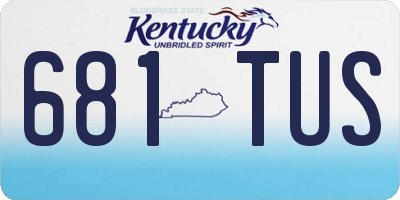 KY license plate 681TUS