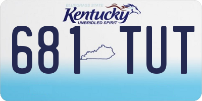 KY license plate 681TUT