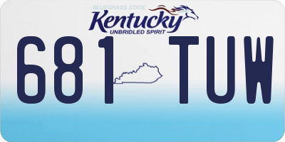 KY license plate 681TUW