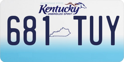 KY license plate 681TUY
