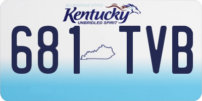 KY license plate 681TVB