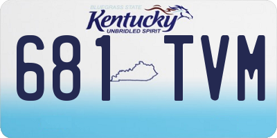 KY license plate 681TVM