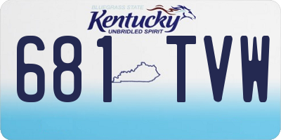 KY license plate 681TVW