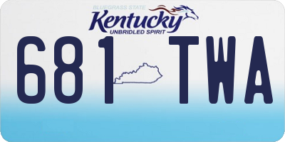 KY license plate 681TWA