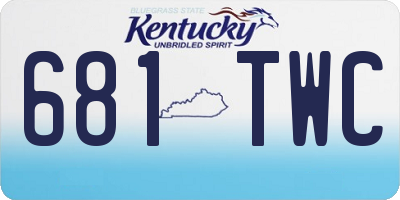 KY license plate 681TWC