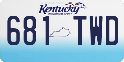 KY license plate 681TWD