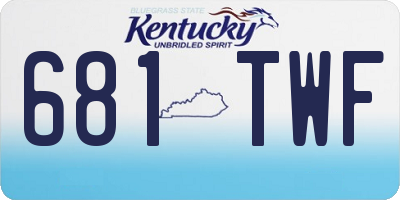 KY license plate 681TWF