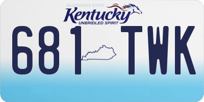 KY license plate 681TWK