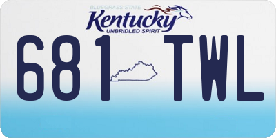 KY license plate 681TWL