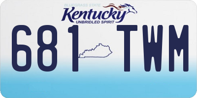 KY license plate 681TWM