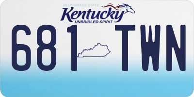 KY license plate 681TWN