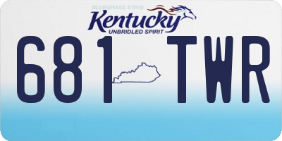 KY license plate 681TWR