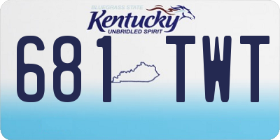 KY license plate 681TWT