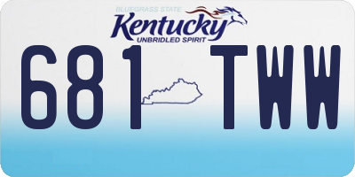 KY license plate 681TWW
