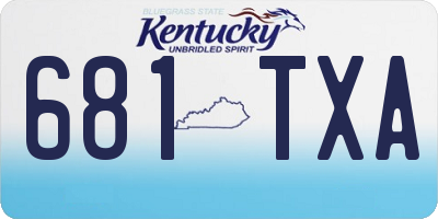 KY license plate 681TXA