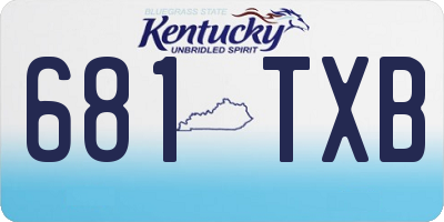 KY license plate 681TXB
