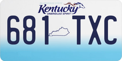 KY license plate 681TXC