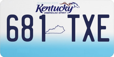KY license plate 681TXE