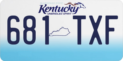 KY license plate 681TXF