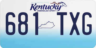 KY license plate 681TXG