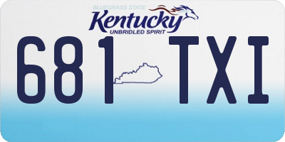 KY license plate 681TXI