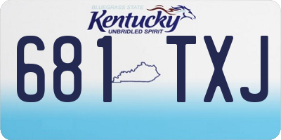 KY license plate 681TXJ
