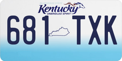 KY license plate 681TXK