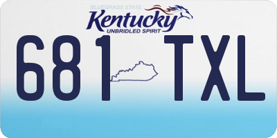 KY license plate 681TXL